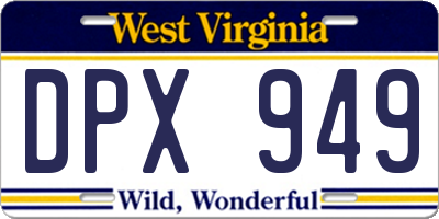 WV license plate DPX949
