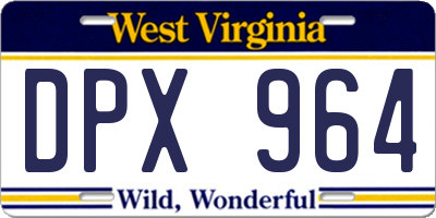 WV license plate DPX964