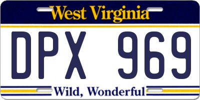 WV license plate DPX969