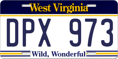 WV license plate DPX973