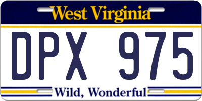 WV license plate DPX975