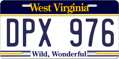 WV license plate DPX976