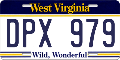 WV license plate DPX979