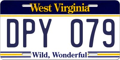 WV license plate DPY079