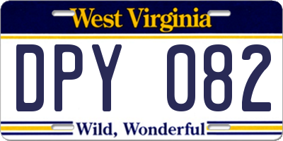 WV license plate DPY082