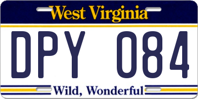 WV license plate DPY084