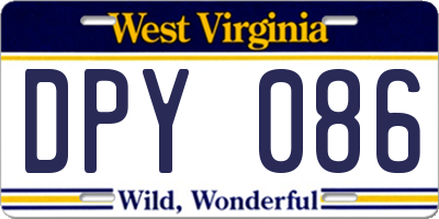 WV license plate DPY086