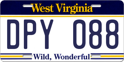 WV license plate DPY088