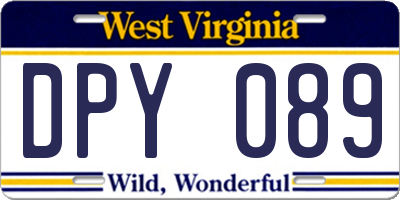 WV license plate DPY089