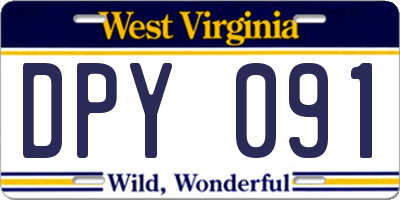 WV license plate DPY091