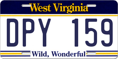 WV license plate DPY159