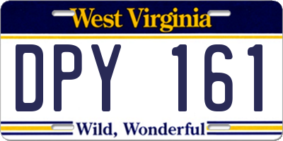 WV license plate DPY161