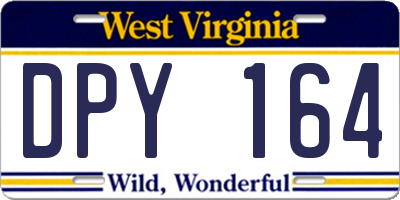 WV license plate DPY164