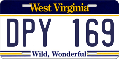 WV license plate DPY169