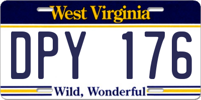 WV license plate DPY176