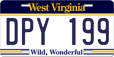 WV license plate DPY199