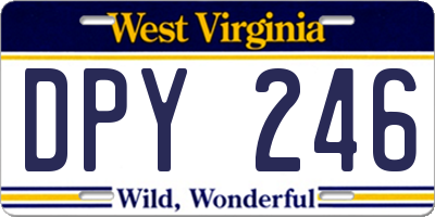 WV license plate DPY246