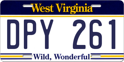 WV license plate DPY261