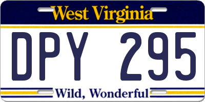 WV license plate DPY295
