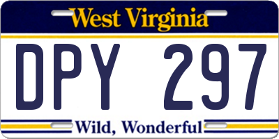 WV license plate DPY297