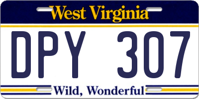 WV license plate DPY307