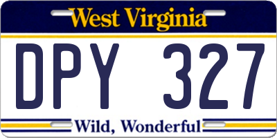 WV license plate DPY327