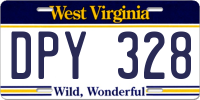 WV license plate DPY328