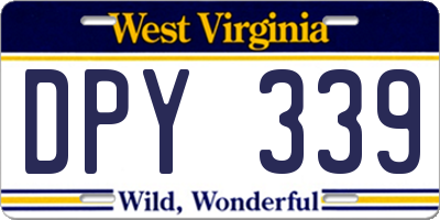 WV license plate DPY339