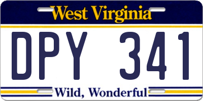 WV license plate DPY341