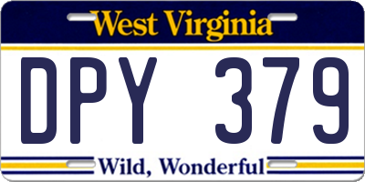 WV license plate DPY379