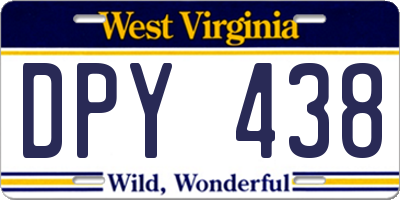 WV license plate DPY438