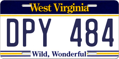 WV license plate DPY484