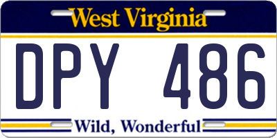WV license plate DPY486