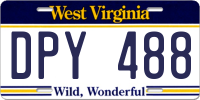 WV license plate DPY488