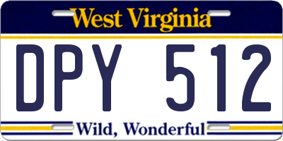 WV license plate DPY512