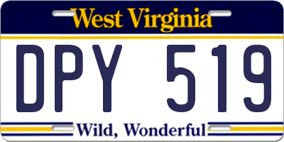 WV license plate DPY519