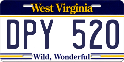 WV license plate DPY520