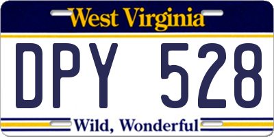 WV license plate DPY528