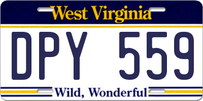 WV license plate DPY559