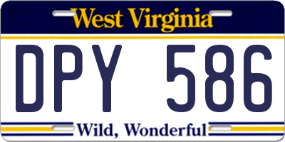 WV license plate DPY586