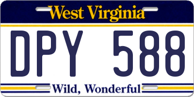 WV license plate DPY588