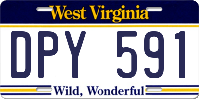 WV license plate DPY591