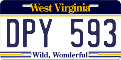 WV license plate DPY593