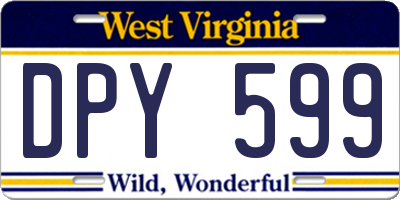 WV license plate DPY599