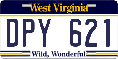 WV license plate DPY621