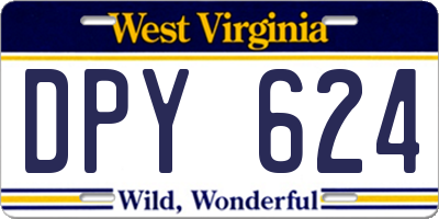 WV license plate DPY624