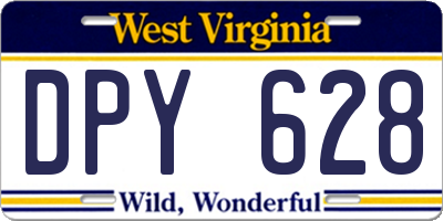 WV license plate DPY628