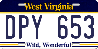 WV license plate DPY653