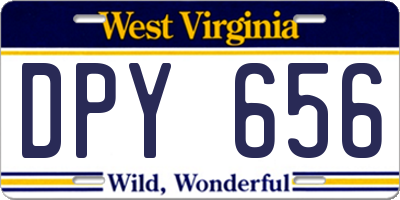 WV license plate DPY656