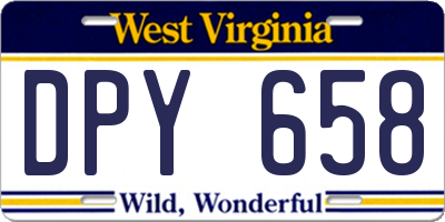 WV license plate DPY658